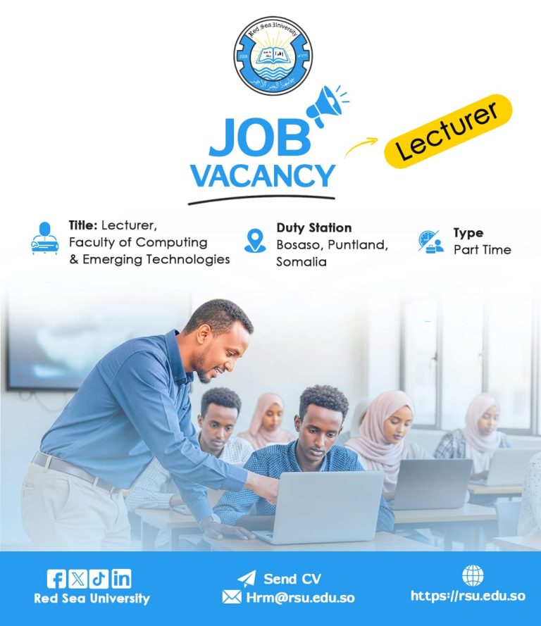 Vacancy: Lecturer, Computer Science – Bosaso, Somalia